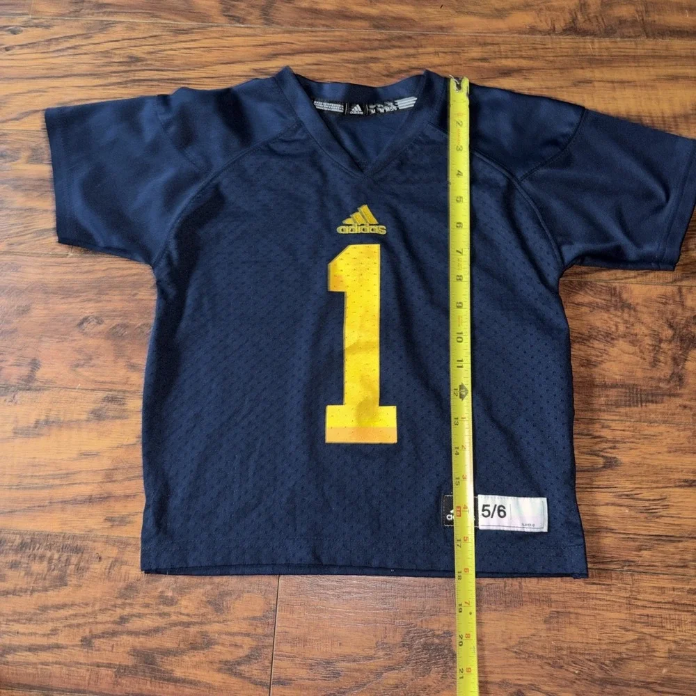 Adidas Michigan Wolverines #1 College Football Jersey Youth 5/6 Blue